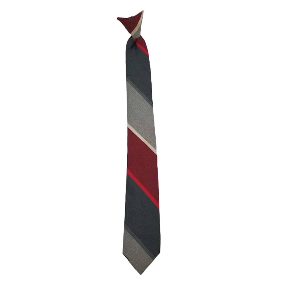 Vintage Snapper Striped Metal Clip On Neck Tie Pre Tied Easy Wearing No Fuss